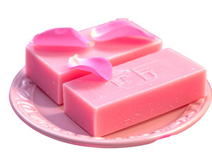 Luxury Spa Soap Bars with Pink Blossoms on Stylish Plate