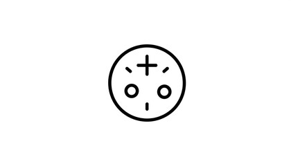 Obraz premium Simple black circle with plus and two circles inside