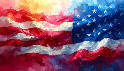 Vibrant abstract American flag