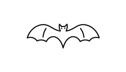 Obraz premium Simple black line drawing of a bat (1)