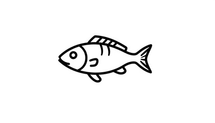 Simple black line drawing of a fish