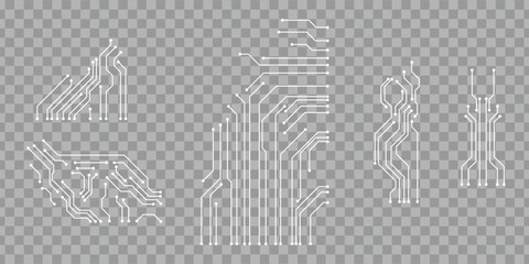 Abstract PCB circuit line set for technology background and digital electronic design