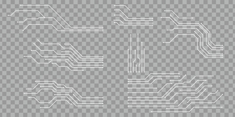Abstract PCB circuit line set for technology background and digital electronic design