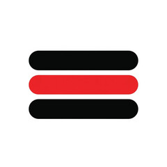 Obraz premium Hamburger Menu Icon Black Red White Simple Vector