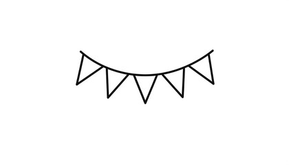 Simple black outline bunting