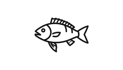 Simple black outline drawing of a fish