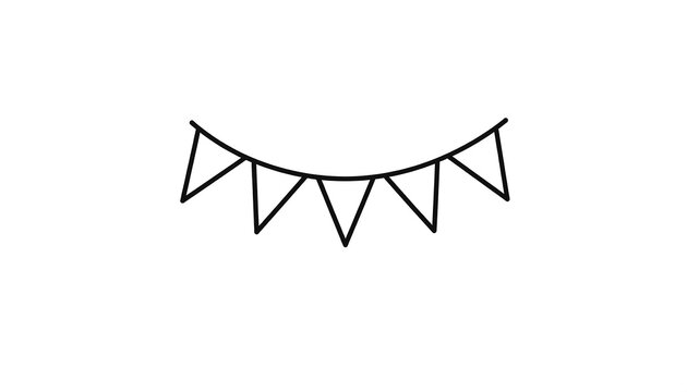Simple black outline bunting