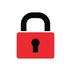 Red Locked Padlock Icon