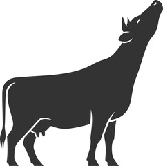 Black vector silhouette of a cow animal