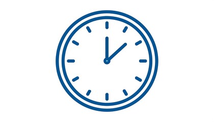 Simple blue clock icon