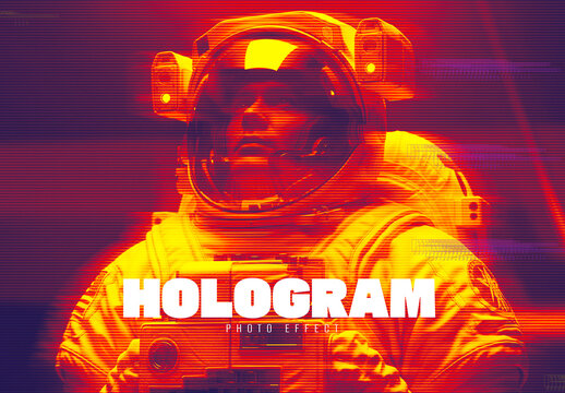 Retro Cyberpunk Hologram Photo Effect
