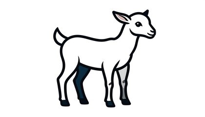 Obraz premium Simple cartoon goat profile