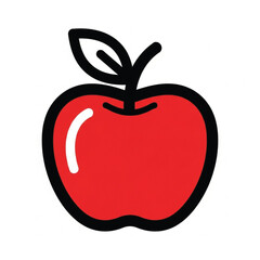 Red Apple Icon Simple Vector Illustration