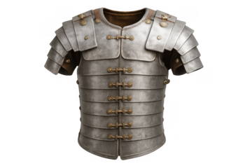 Roman armor lorica segmentata protecting legionary soldier