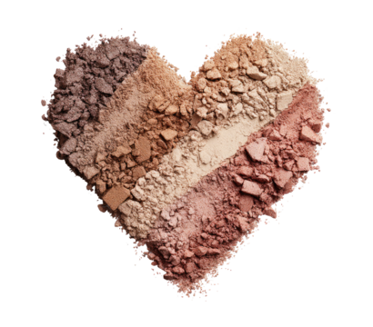 Heart-shaped eyeshadow palette, various shades