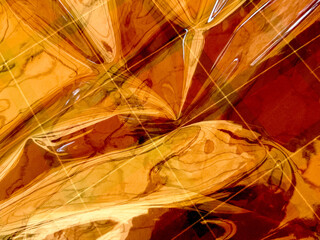 A piece of art with a lot of brown and orange colors