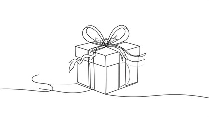 Simple line drawing of a gift box