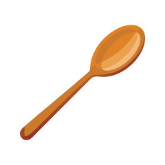 isolated wooden spoon on white background
