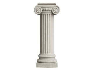 Obraz premium Classical white ionic column on transparent background