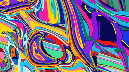 Psychedelic colorful abstract fluid and liquid fractal background