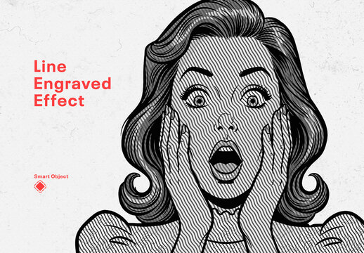 Retro Line Engraved Photo Effect