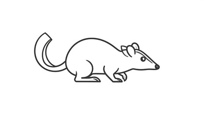 Obraz premium Simple line drawing of a rodent