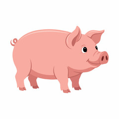 Fototapeta premium vector concept for cute pink pig cartoon character illustration animal farm
