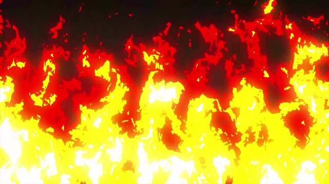 アニメ調の燃え盛るオレンジの炎