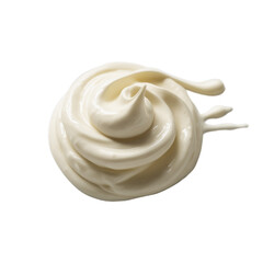 Top of view sour cream isolated on white background
