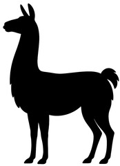 Llama Silhouette Vector � Elegant Andean Animal Illustration
