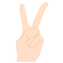 Illustration of Hand Making Peace Sign