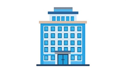 Simple, stylized illustration of a modern office building