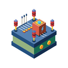 isolated electric circuit on white background