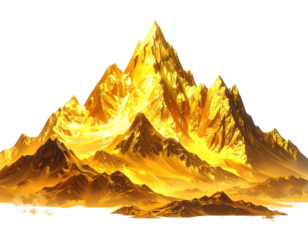 Luxurious Golden Peaks in Abstract Mountain Landscape – Cutout