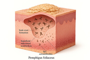 Pemphigus Foliaceus Skin Condition Diagram