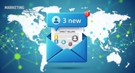 Global Direct Selling Email Marketing Campaign Concept.