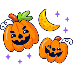 Pumpkins cute theme Halloween days