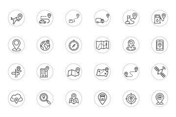 Location Line Icon Vector for Map and Navigation Design