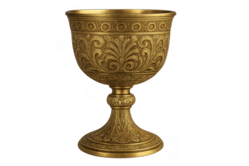 Ornate golden goblet creating a luxurious medieval fantasy concept