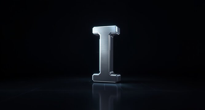 A 3D Rendered Letter I on a Dark Background