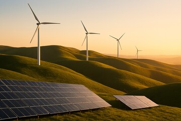 Seamless blend of renewables in nature—perfect for green energy and policy-related content.