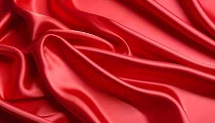 Obraz premium Rich red fabric with soft, flowing folds and luxurious texture