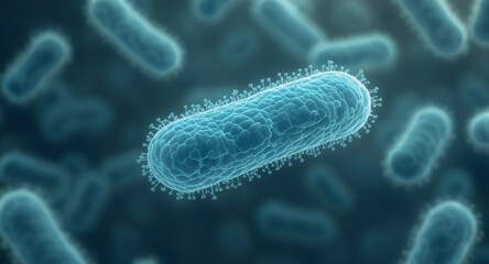 3D Render of Bacteria or Virus in a Microscopic Environment, Healthcare and Medical Visualization