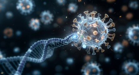 Coronavirus and DNA Concept