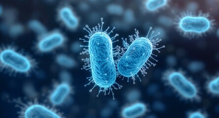 Microscopic view of bacterial cells