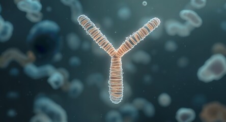 3D rendered illustration of an antibody in an abstract environment