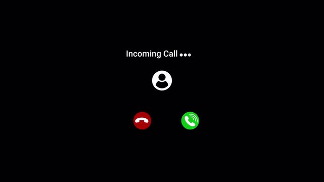   Incoming call ring icon backgroud Screen Animation of phone call Incoming call phone icon you receive the message animated, incoming call concept on mobile phone screen animation background 4k video