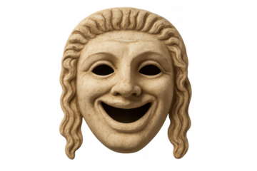 Ancient greek comedy mask representing theatrical expression