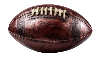 Close-up of a brown leather American football
