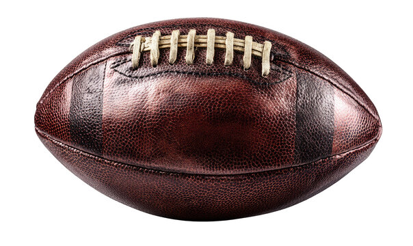 Close-up of a brown leather American football